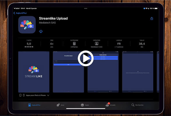 Capture du tuto vidéo de l'appli Streamlike