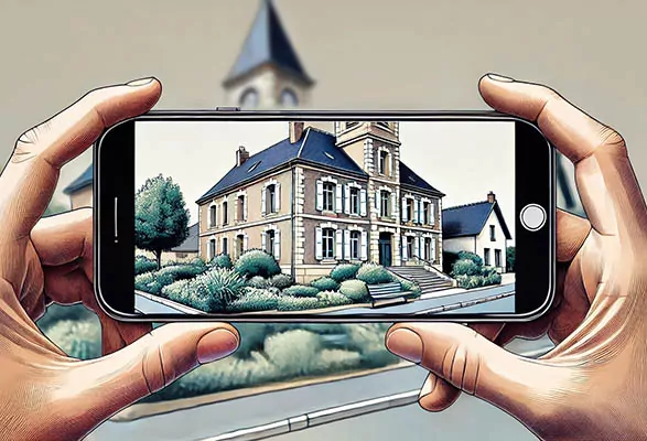 une mairie filmée au smartphone