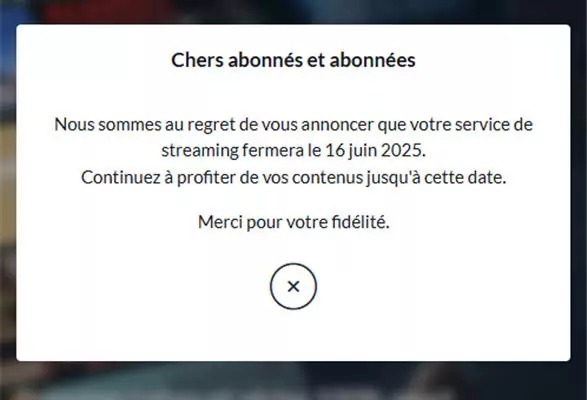 message d'arrêt d'Alchimie